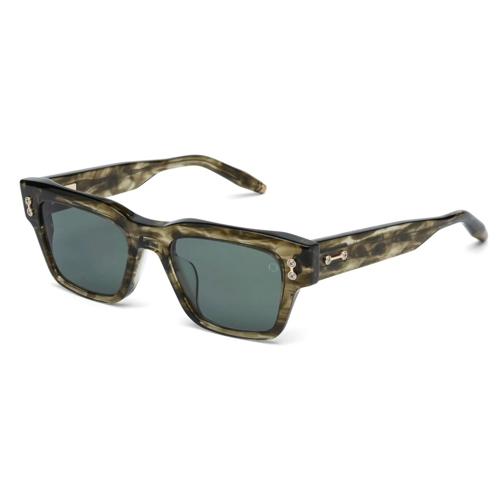 AKONI ‘Columba 50’ Sunglasses in Green Swirl - Picture 2 of 12